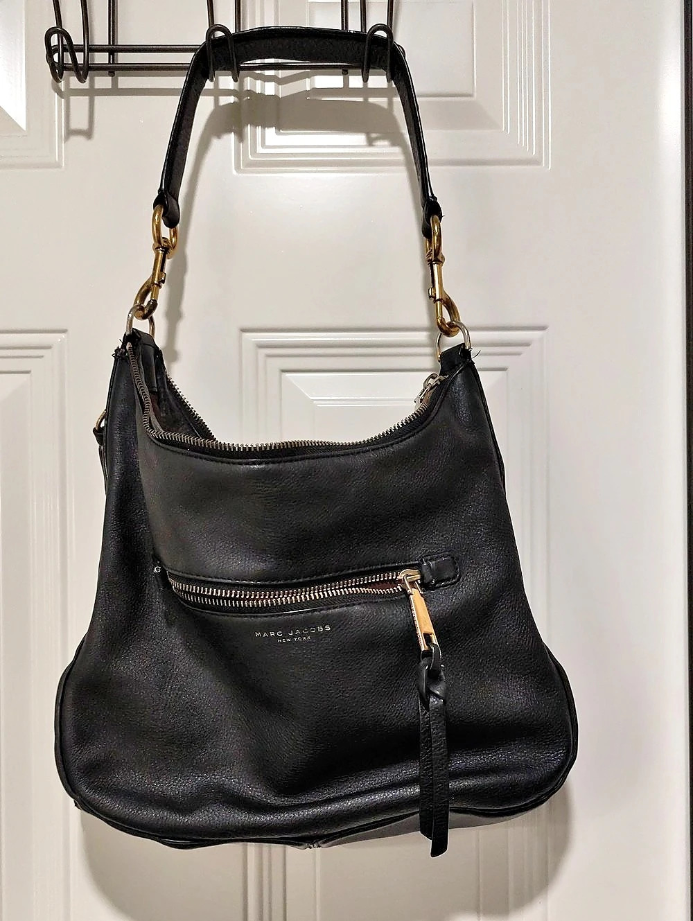 Marc Jacobs The Dual Hobo Bag Black Leather Hobo Shoulder Bag